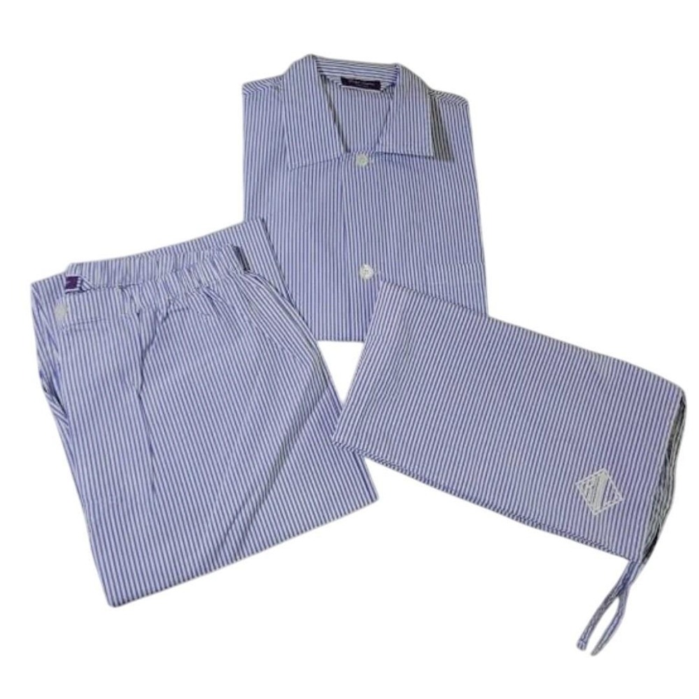 Ralph Lauren Purple Label RARE Pajamas Men Small Cotton Poplin Made in Italy New